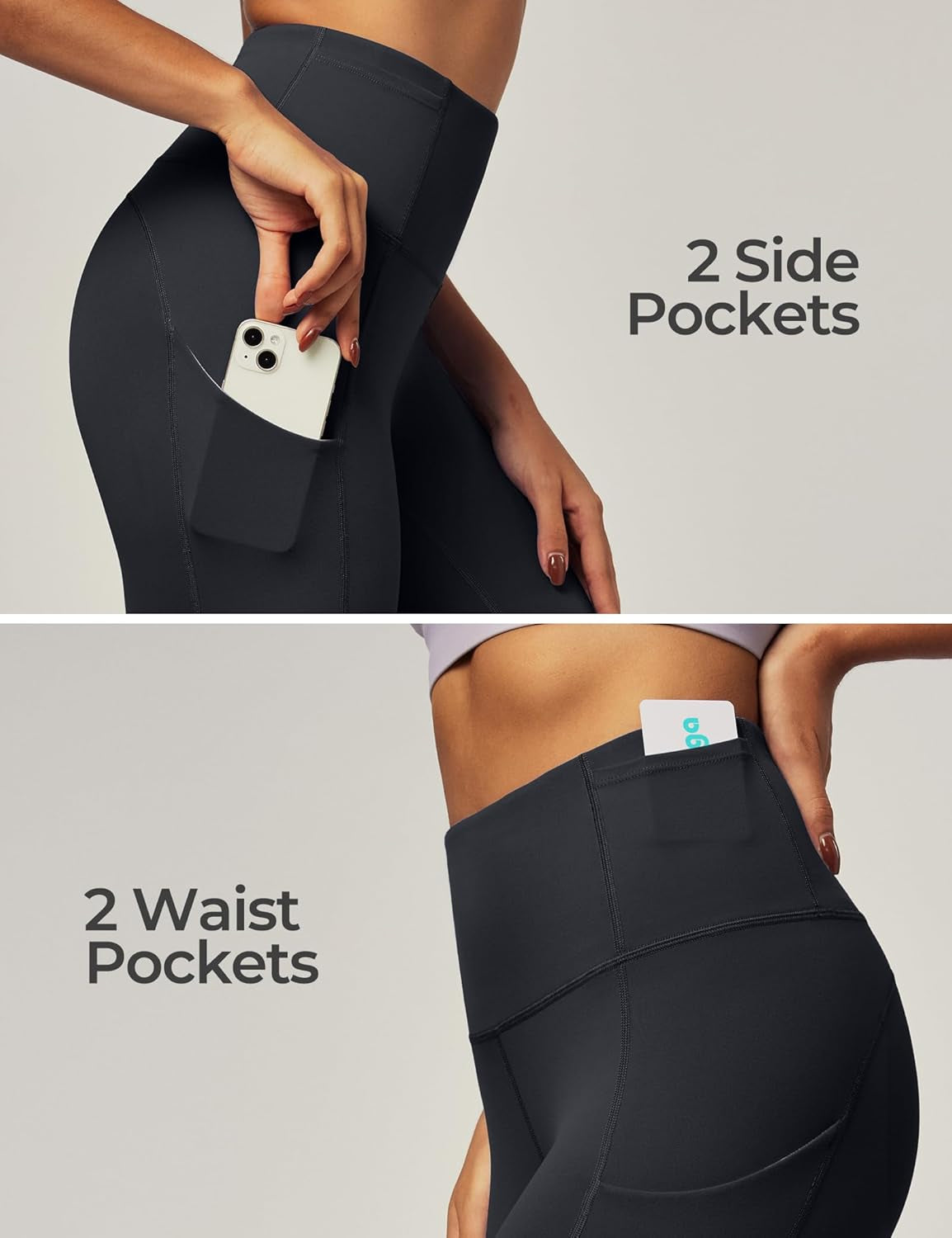 IUGA Leggings with Pockets for Women High Waisted Yoga Pants Women Tummy Control Workout Compression Running Leggings