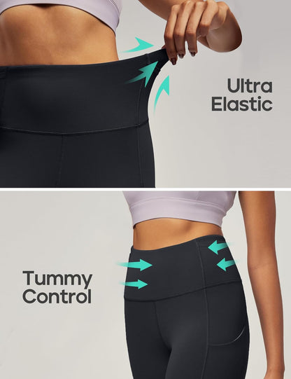 IUGA Leggings with Pockets for Women High Waisted Yoga Pants Women Tummy Control Workout Compression Running Leggings