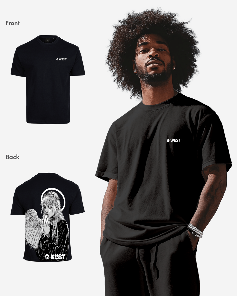 G West Mens Oversized Angel Girl Tee