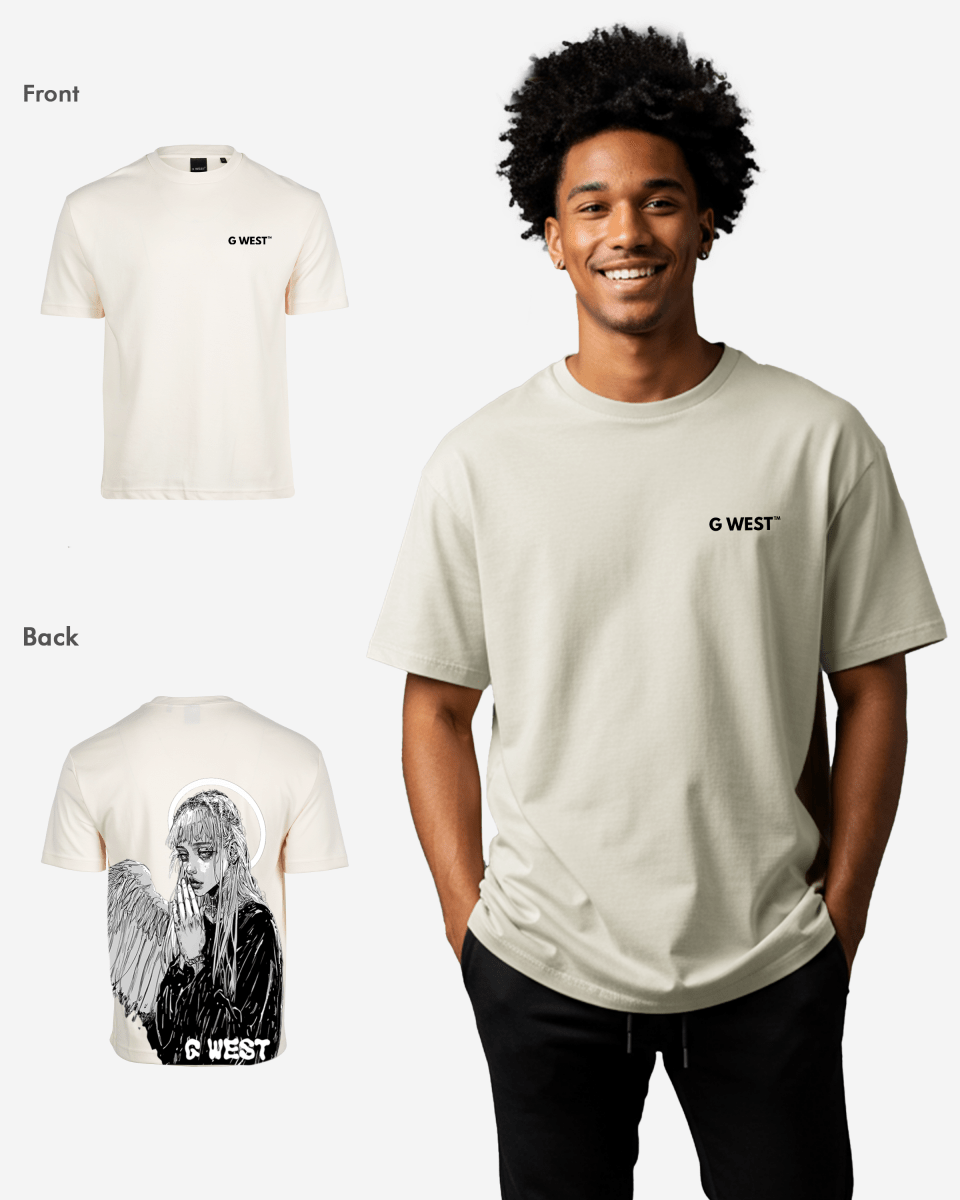 G West Mens Oversized Angel Girl Tee